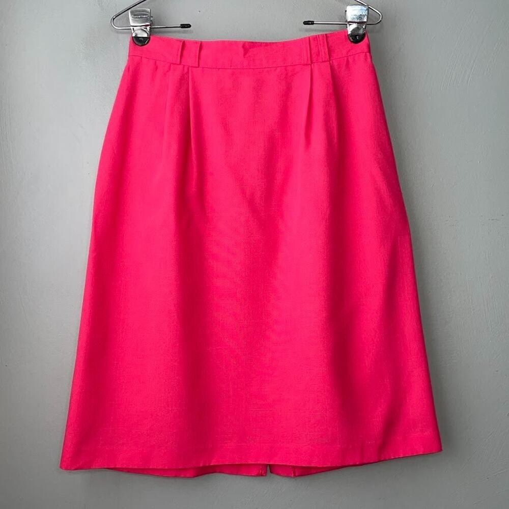 Vintage Kathie Lee Skirt Size 12 Bright Pink Dopamine Barbie Twee Office Siren